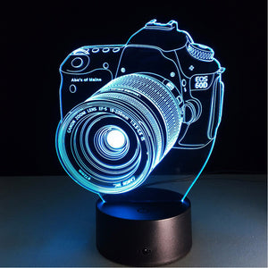 Digital Camera 3D LED Lights Colorful Touch Night Light Christmas Gift