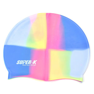 SUPER-K Swimming Cap Summer Colorful Waterproof Unisex Swim Caps