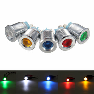 12V 24V 16mm Boat LED RV Dash Panel Warning Indicator Pilot Light Waterproof