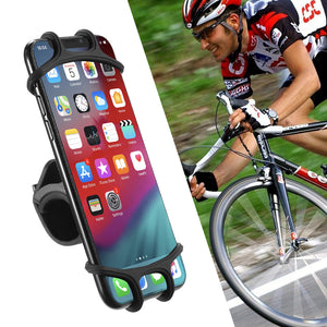 Floveme Bike Bicycle Handlebar Clamp Phone Holder 360 Rotation For 4.0-6.5 Inch Smart Phone iPhone XS Max Samsung Galaxy S10