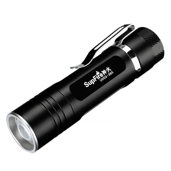 SupFire UV03 365NM Warm White Light Tactical Flashlight Fluorescence Detection Flashlight Multifunctional AA Flashlight