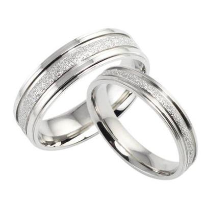 Sweet Couple Ring Silver Plated Simple Wedding Finger Ring