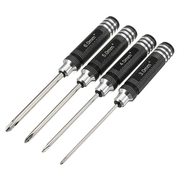 YZ-010 4pcs 3.0/4.0/5.0/6.0mm Phillips Screwdriver Steel Tool Set For RC Model