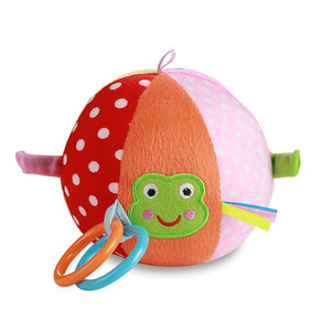 Baby Kids Lovely Cartoon Grasping Ball Teether Cotton Frog Plash Football Grasping Ball