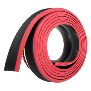 98x2inch  Black Red Car Front Bumper Protector Rubber Auto Lip Body Spoiler Decoration