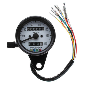 12V Motorcycle Dual Odometer KMH Speedometer Gauge LED Backlight Signal Light