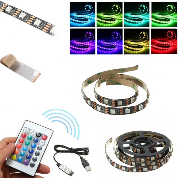 Non-waterproof USB DC5V SMD5050 RGB LED Tape TV Background Strip Light with Remote Controller