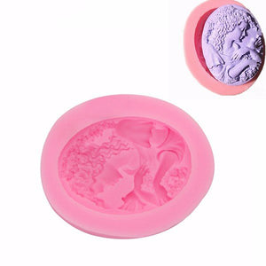 Goddess Head Portrait Silicone Fondant Mold Chocolate Soap Mould