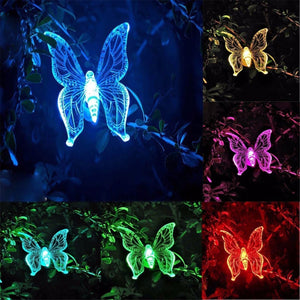 3PCS Solar Lamp LED Garden Light Outdoor Butterfly Bird Dragonfly Pattern Path Decorations