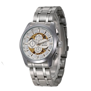 Gucamel GT07 Skeleton Stainless Steel Band Mechanical Men Watch