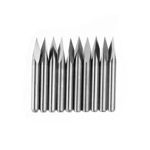 Drillpro 10pcs 3.175mm Shank 30 Degree 0.1/0.2/0.3mm Tip Engraving Bit CNC Tool