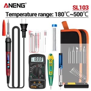 ANENG SL103 110V/220V 16PCS LCD Digital Display Screen Multi-function Electric Soldering Iron Adjustable Temperature Soldering Tools Kit