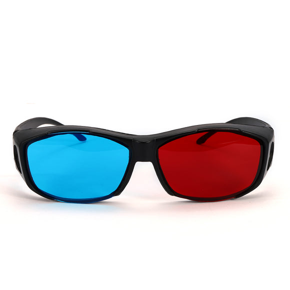 Red Blue 3D Glasses Black Frame For Dimensional Anaglyph Movie Game DVD Projector