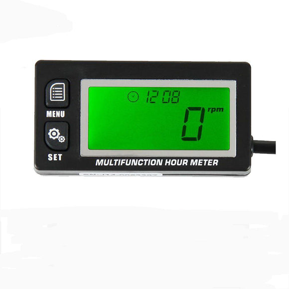 Digital Screen Motorcycle Inductive Tachometer With Hour Meter Voltmeter