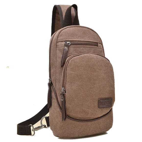 Men Canvas Leisure Backpack Outdoor Travel Multifunction Crossbody Bag