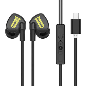 Fanbiya Type-C In-ear Wired Control Earphone HiFi Headphones for Huawei OnePlus