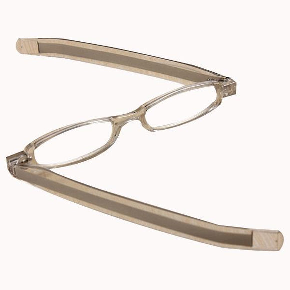 Silver 360 Degree Rotation Rotating Folding Presbyopic Reading Glasses Strength