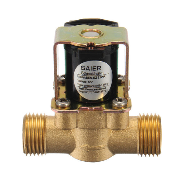 DC 12V Brass Electric Solenoid Valves 2 Way Normally Closed Valve