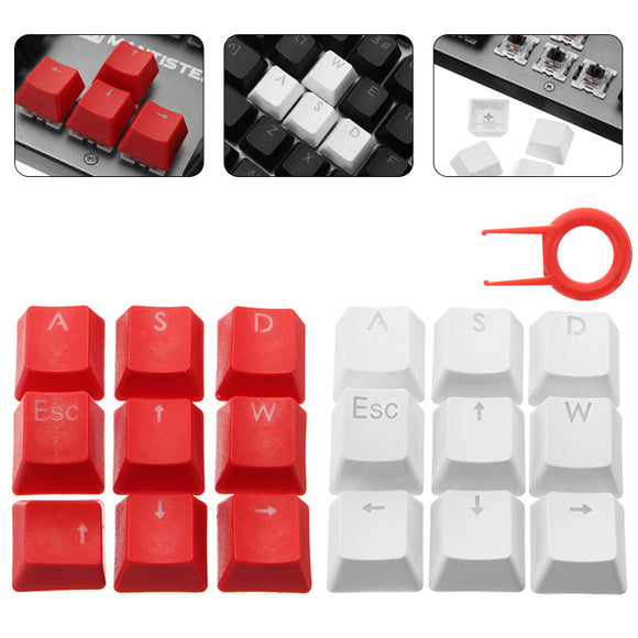 MantisTek ESC WASD Direcition Keys Double Color Injection Molding PBT Keycaps Key Caps Red White