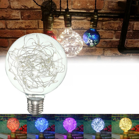 E27 Star Starry Sky Edison 50LED Firework Filament Retro Xmas Decor Light 5Color Light Bulb AC85-265