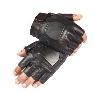 FAITH PRO Hunting Tactical Half Finger PU Leather Cooler Motorcycle Bike Anti Skid  Gloves