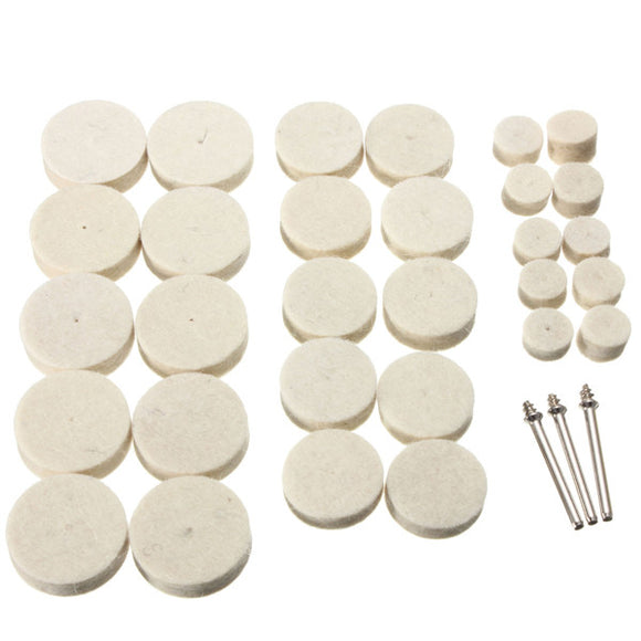 33pcs Soft Felt Electric Mill Polishing Buffing Wheel Mixed Set Accessory For Rotary Tools