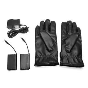 Leather Rechargeable Battery Electric Heated Hands Racing Winter Warmer Gloves