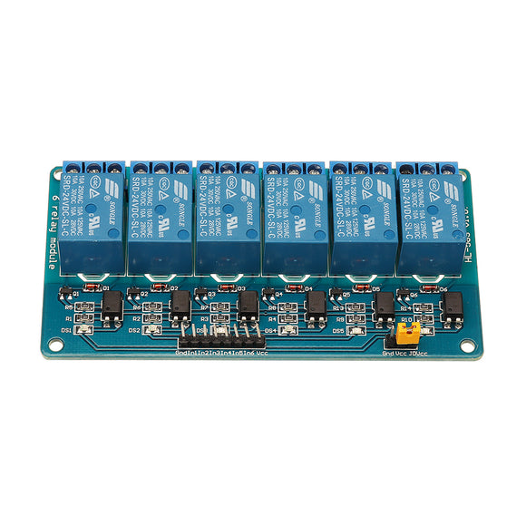 BESTEP 6 Channel 24V Relay Module Low Level Trigger With Optocoupler Isolation For Arduino