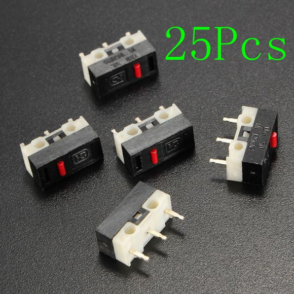 25Pcs No Handle Ultra Mini Micro Switch SPDT Sub Miniature Micro Switch