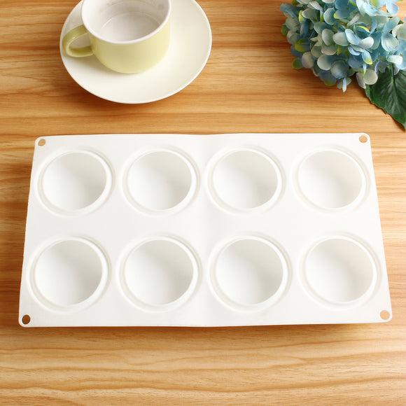 Round Silicone DIY Mousse Cake Mold 8 Cavity Candy Chocolate Baking Mould Tray