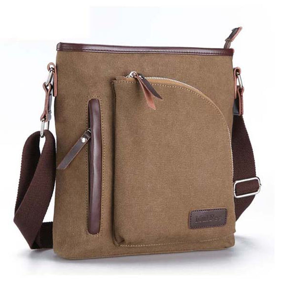 Men Retro Canvas Casual Ipad Shoulder Messenger Crossbody Bag