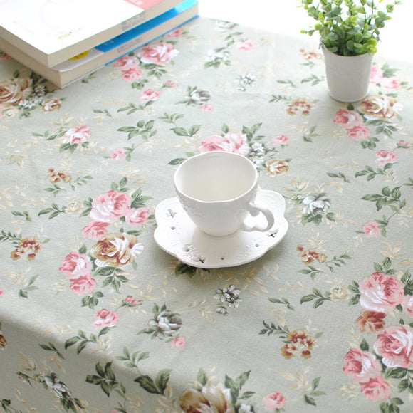 Rectangle Pastoral Style Thicken Cotton Linen Tablecloth Tableware Mat Desk Cover Home Decor