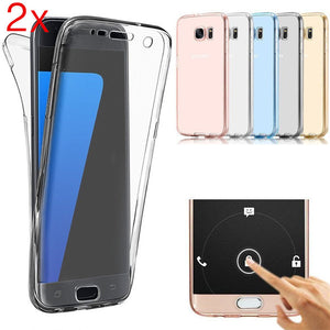 2pcs 360 Super Thin Full Screen TPU Soft Cover Case For Samsung Galaxy S7 Edge