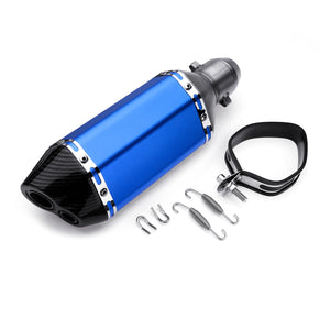 Blue 310mm Stainless Steel Motorcycle Dirt Bike ATV Exhaust Muffler Pipe 38-51mm