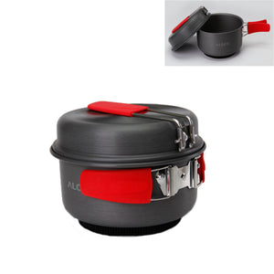 ALOCS 2-3 Person 1.7L Pot Hard Alumina Cooking Set Camping Cookware Outdoor Picnic Supplies