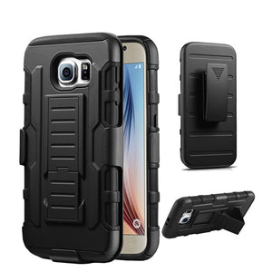 Bakeey 3 in 1 Armor Belt Clip kickstand Holder Soft TPU+Hard PC Case for Samsung Galaxy S6 Edge