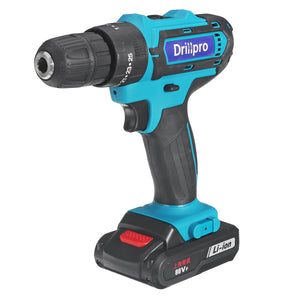 Drillpro 88VF Cordless Li-ion Battrey Electric Drill Rechargeable Power Screwdriver 25+3 Torque