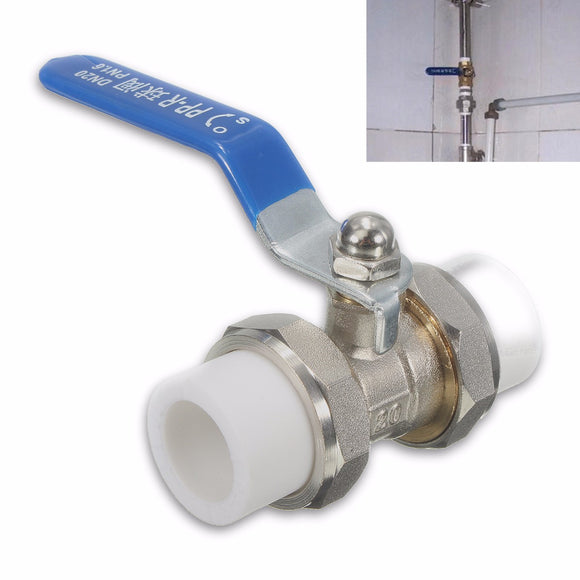 DN20 PPR Brass Heat Fusion Plumbing Fitting Double Union Socket Ball Valve