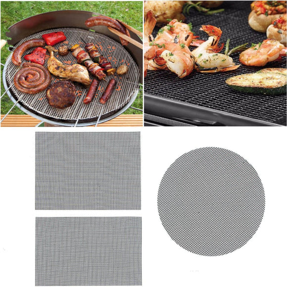 IPRee BBQ Heat Resistance Barbecue Grill Teflon PTFE Non Stick Replacement Mesh Wire Grid Pad