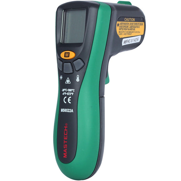 Mastech MS6522A Portable LCD Digital Infrared Thermometer 10:1(D:S) Non Contact Laser Temp Tester