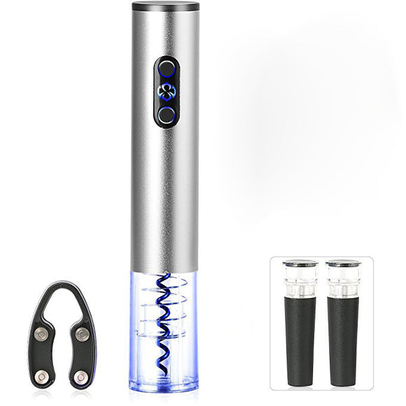 Loskii KC-50 Automatic Electric Wine Opener with Foil Cutter Corkscrew Battery Powered Gift Set