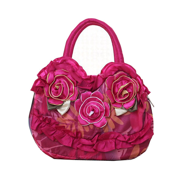 Women National Floral Polyester Handbag Daily Shopping Durable Handbag