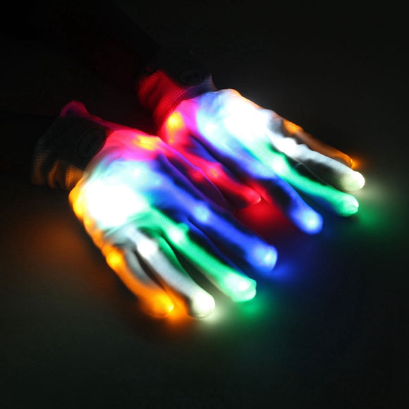 Multi-Color LED Flashing Gloves Electric Light Up Christmas Dance Performance Rave Party Fun Props