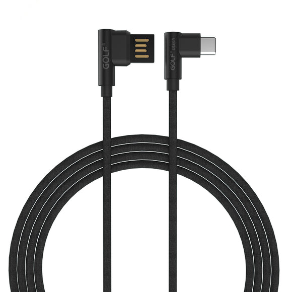 GOLF 90 Degree Reversible 2.4A Type C Charging Data Cable 3.28ft/1m for Xiaomi Mi A2 Pocophone F1