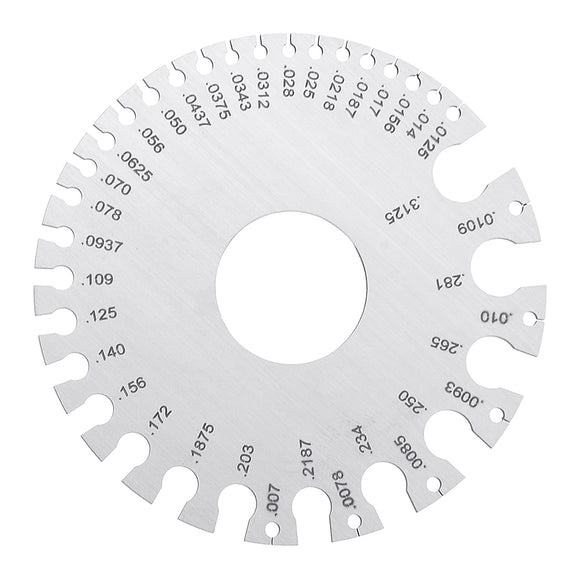 Machifit 0-36 0.007-0.3125 Stainless Steel Wire Gauge Round AWG SWG Thickness Measuring Wire Gage