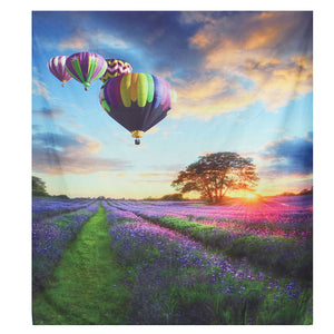 IPRee 150x130CM Outdoor Travel Beach Towel Mat Hot Air Balloon Lavender Bohemian Cotton Tapestry