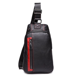 Casual Men Genuine Leather Crossbody Outdoor Sport Chest Bag