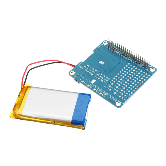 Geekworm UPS HAT Expansion Board + 2500mAh Lithium Battery For Raspberry Pi 3 Model B/ 2B/B+/A+