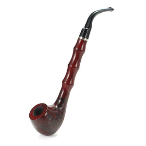 KCASA KC-WTP003 Bamboo Resin Wood Tobacco Pipe Durable Smoking Pipe Cigar Flitter