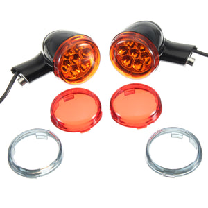 Rear LED Turn Signals Lights Black For Harley Sportster XL883 XL1200